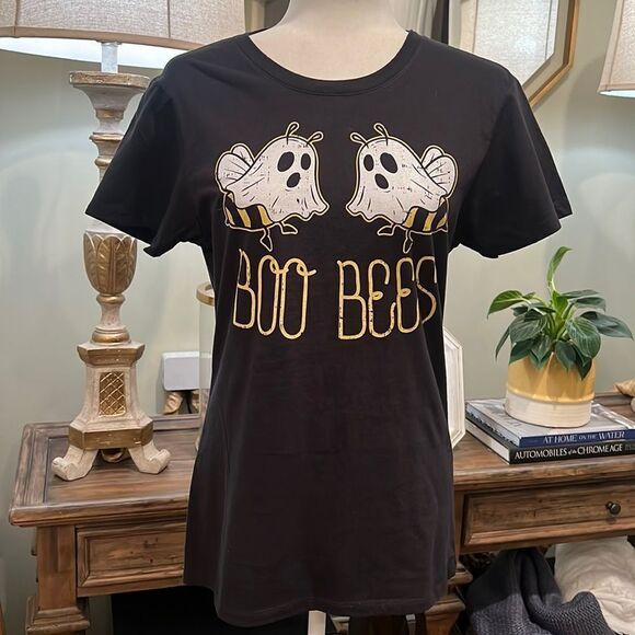 NEW Boo 👻 Bees 🐝 T-Shirt Size Medium Black - Picture 1 of 5
